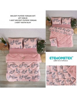 ETE HOMETEX ÇİFT KİŞİLİK LÜX WELSOFT YORGAN 195X215CM ARİNA PUDRA 8696474231889